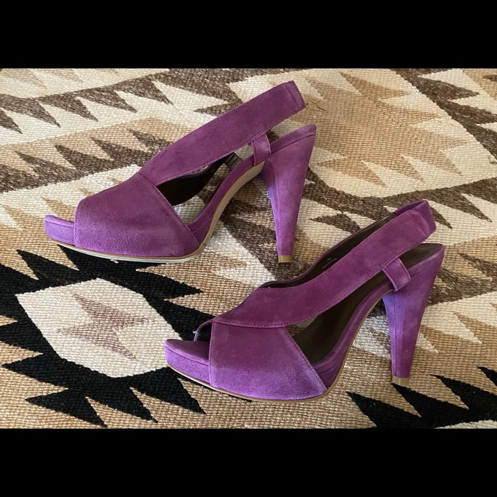 Moda Spana Suede Sling-backs Fuchsia 7 - Picture 12 of 13
